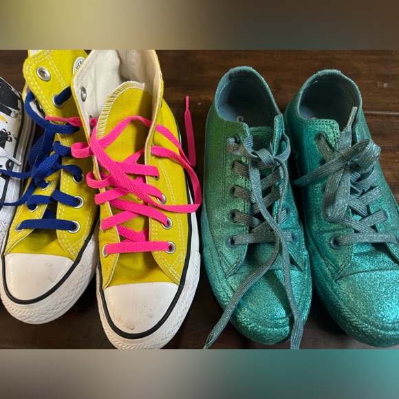 Set of FIVE pairs of shoes. Converse and Vans. Girls/Womens Size 5.5-6 Used/Worn - Picture 4 of 4